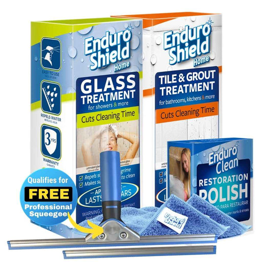EnduroShield bathroom bundle protects glass and tile making the surfaces easy to clean