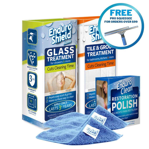 EnduroShield bathroom bundle protects glass and tile making the surfaces easy to clean